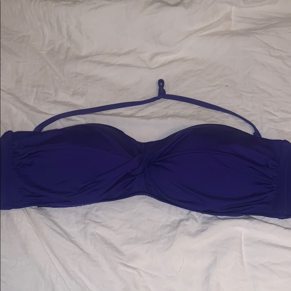 Blue Bandeau Bikini Top